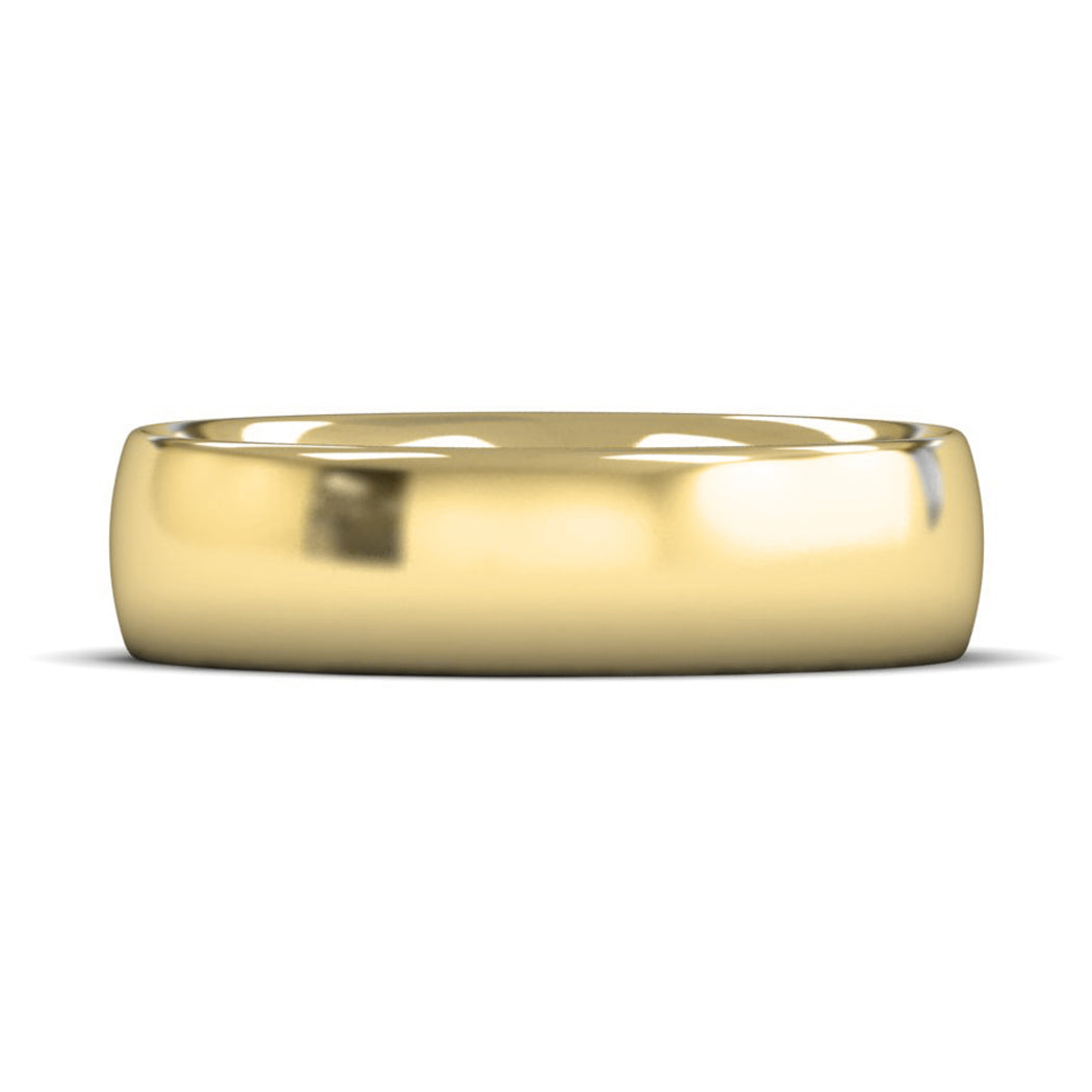 18ct Yellow Gold 6mm Heavy Weight Traditional Court Wedding Ring