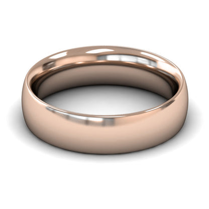 9ct Rose Fairtrade Gold 6mm Heavy Weight Traditional Court Wedding Ring
