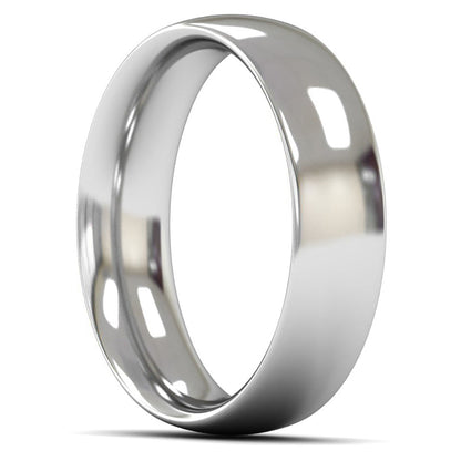 9ct White Gold 6mm Heavy Weight Traditional Court Wedding Ring