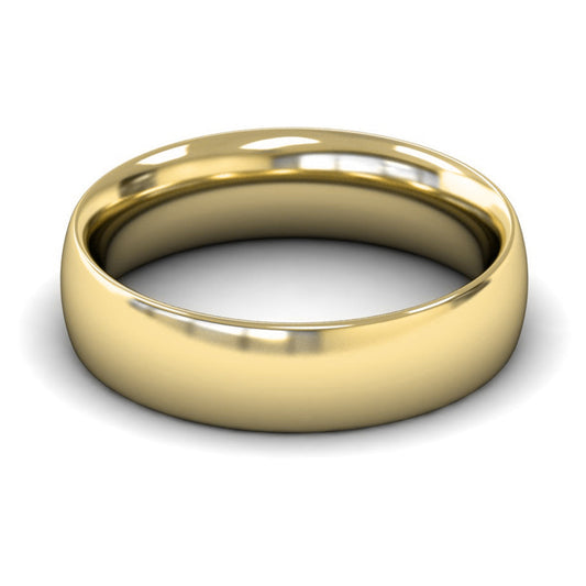 9ct Yellow Gold 6mm Heavy Weight Traditional Court Wedding Ring