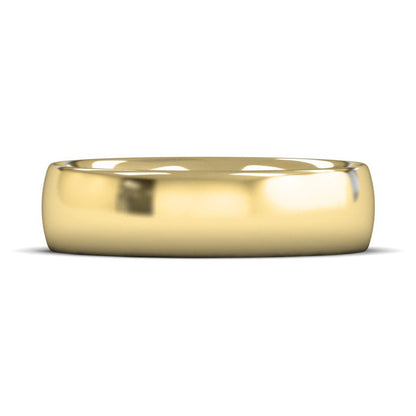 9ct Yellow Gold 6mm Heavy Weight Traditional Court Wedding Ring