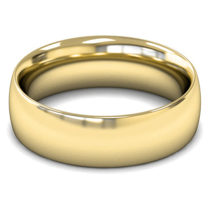 14ct Yellow Fairtrade Gold 7mm Heavy Weight Traditional Court Wedding Ring