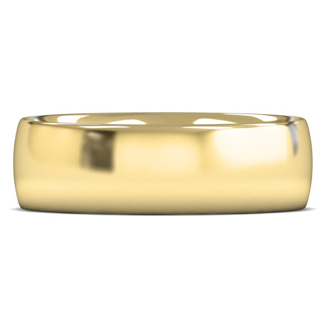 14ct Yellow Fairtrade Gold 7mm Heavy Weight Traditional Court Wedding Ring