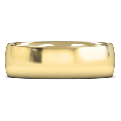 14ct Yellow Fairtrade Gold 7mm Heavy Weight Traditional Court Wedding Ring