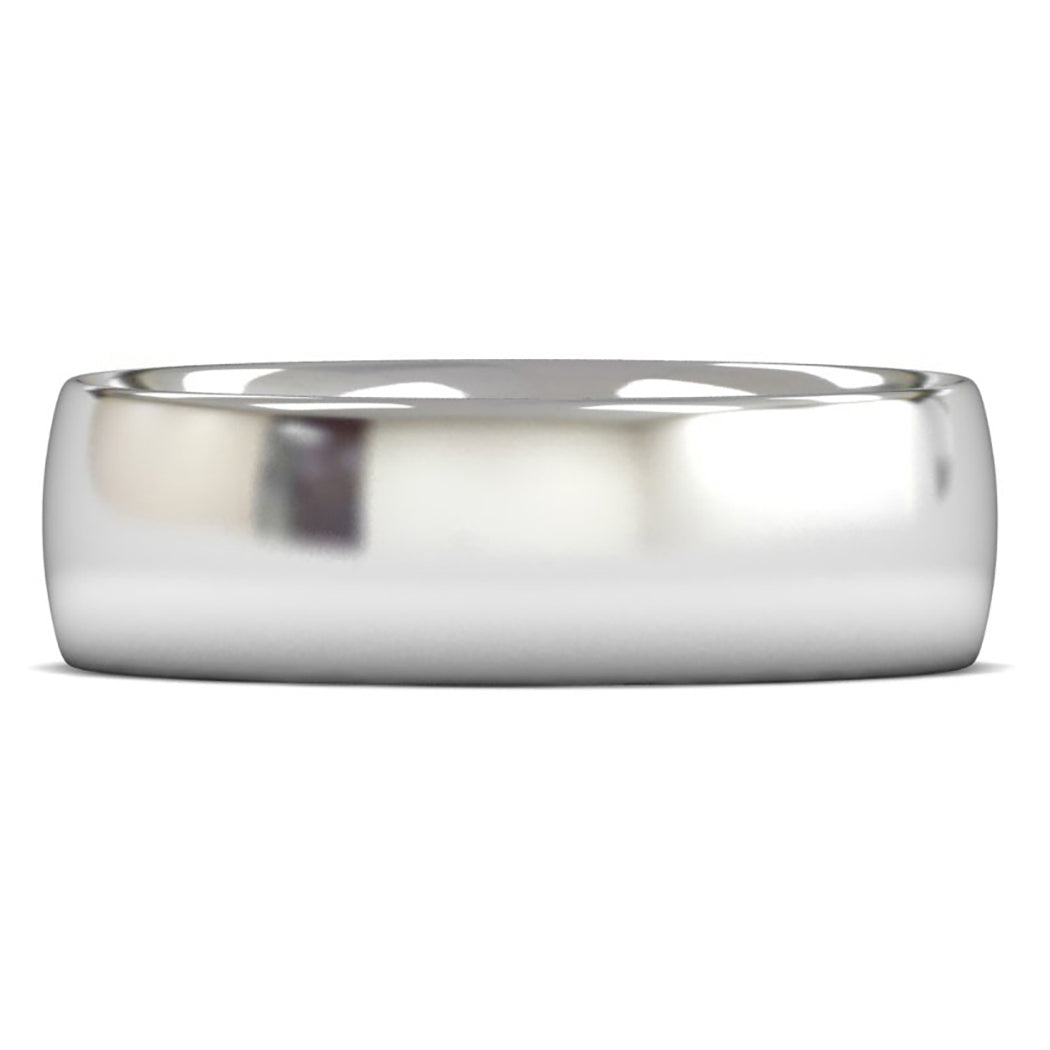 18ct White Gold 7mm Heavy Weight Traditional Court Wedding Ring