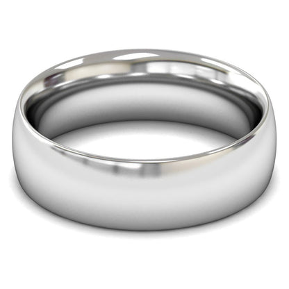 9ct White Gold 7mm Heavy Weight Traditional Court Wedding Ring