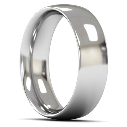 9ct White Gold 7mm Heavy Weight Traditional Court Wedding Ring