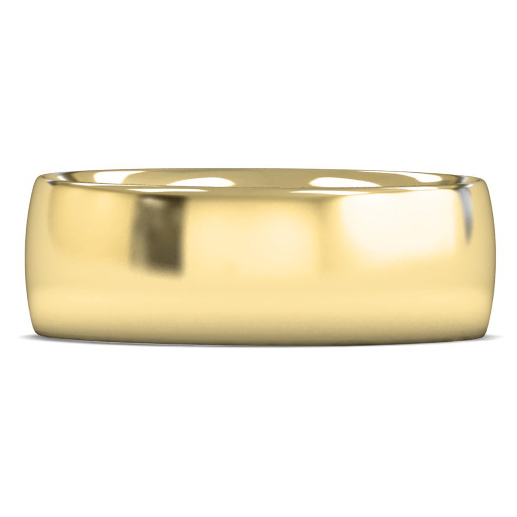 14ct Yellow Fairtrade Gold 8mm Heavy Weight Traditional Court Wedding Ring