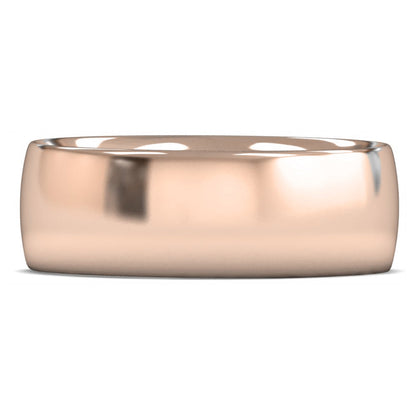 18ct Rose Fairtrade Gold 8mm Heavy Weight Traditional Court Wedding Ring