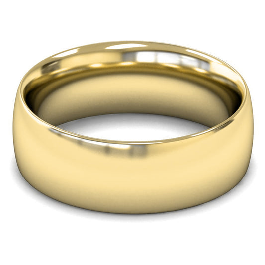 18ct Yellow Gold 8mm Heavy Weight Traditional Court Wedding Ring