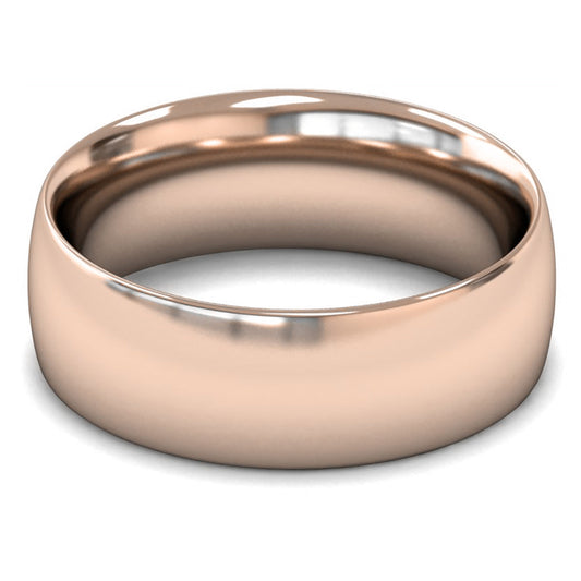 9ct Rose Gold 8mm Heavy Weight Traditional Court Wedding Ring