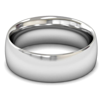 9ct White Gold 8mm Heavy Weight Traditional Court Wedding Ring