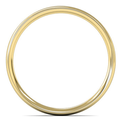 14ct Yellow Fairtrade Gold 2mm Light Weight Traditional Court Wedding Ring