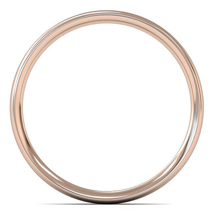 18ct Rose Gold 2mm Light Weight Traditional Court Wedding Ring