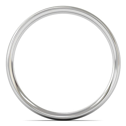 9ct White Fairtrade Gold 2mm Light Weight Traditional Court Wedding Ring