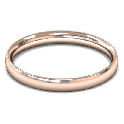 14ct Rose Gold 2.5mm Light Weight Traditional Court Wedding Ring