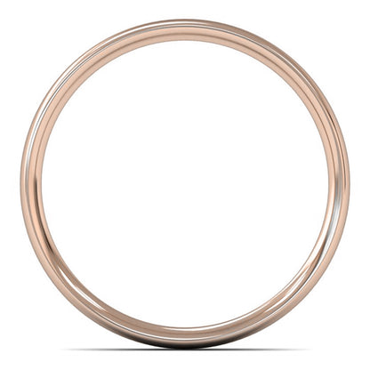 18ct Rose Gold 2.5mm Light Weight Traditional Court Wedding Ring