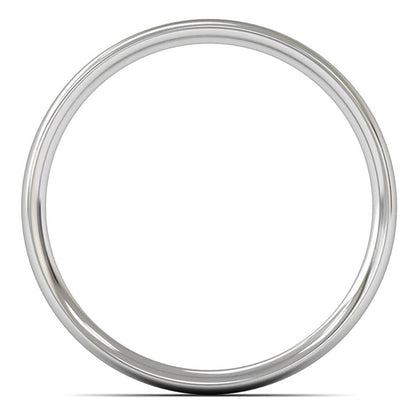 18ct White Fairtrade Gold 2.5mm Light Weight Traditional Court Wedding Ring