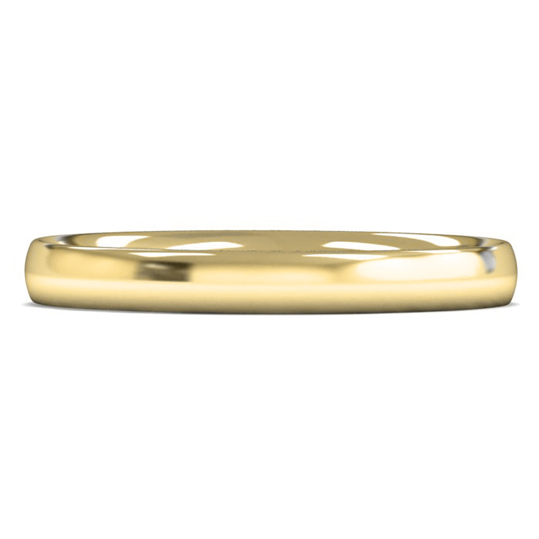 18ct Yellow Gold 2.5mm Light Weight Traditional Court Wedding Ring