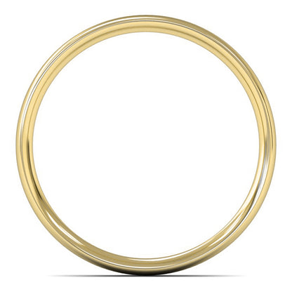 18ct Yellow Gold 2.5mm Light Weight Traditional Court Wedding Ring
