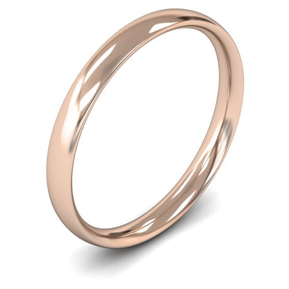 9ct Rose Fairtrade Gold 2.5mm Light Weight Traditional Court Wedding Ring
