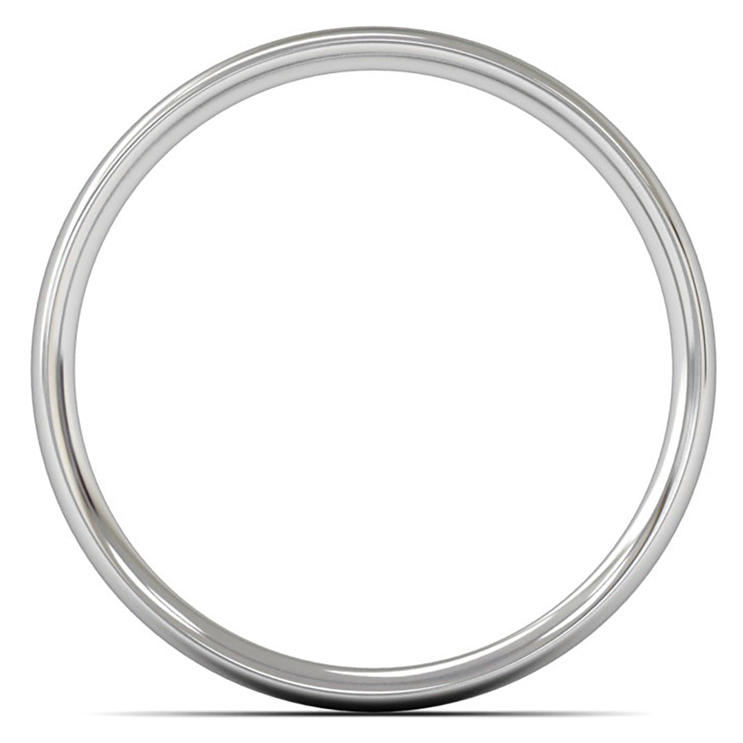 14ct White Fairtrade Gold 3mm Light Weight Traditional Court Wedding Ring