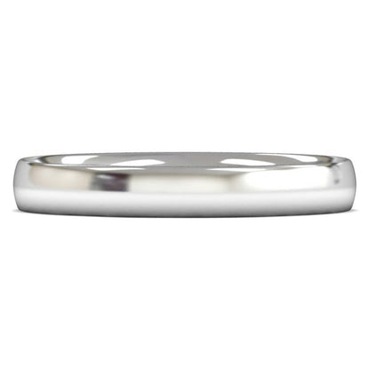 18ct White Gold 3mm Light Weight Traditional Court Wedding Ring