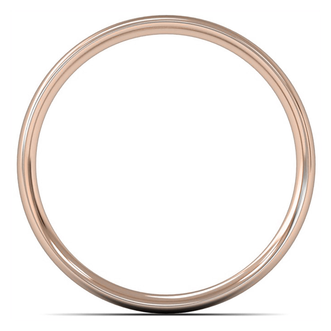 9ct Rose Gold 3mm Light Weight Traditional Court Wedding Ring