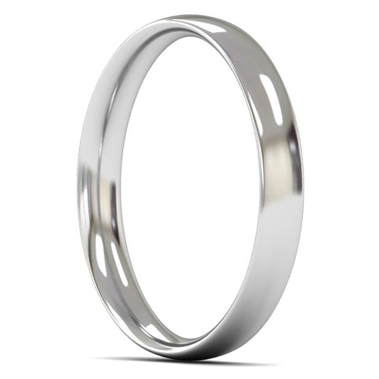 Palladium 500 3mm Light Weight Traditional Court Wedding Ring