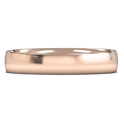 14ct Rose Fairtrade Gold 4mm Light Weight Traditional Court Wedding Ring