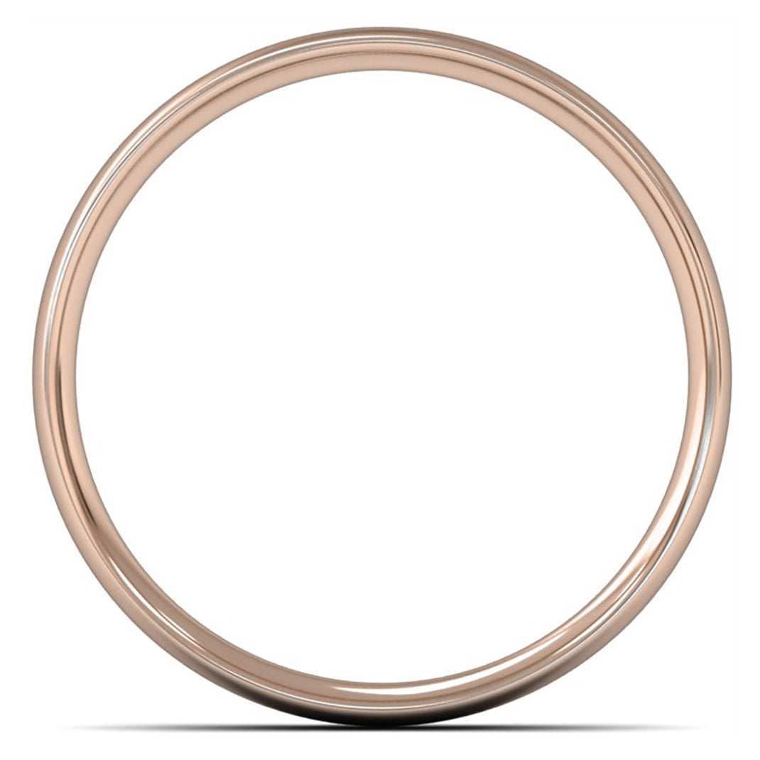 18ct Rose Fairtrade Gold 4mm Light Weight Traditional Court Wedding Ring