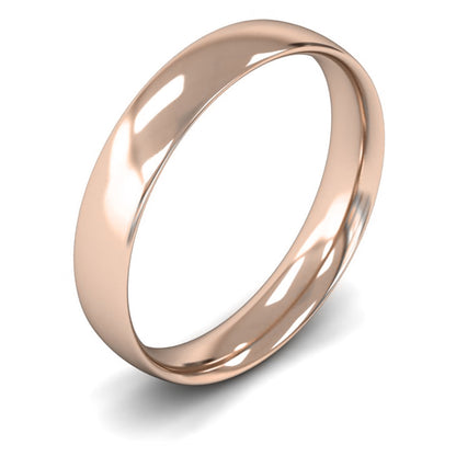 18ct Rose Fairtrade Gold 4mm Light Weight Traditional Court Wedding Ring