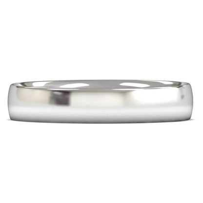 9ct White Gold 4mm Light Weight Traditional Court Wedding Ring