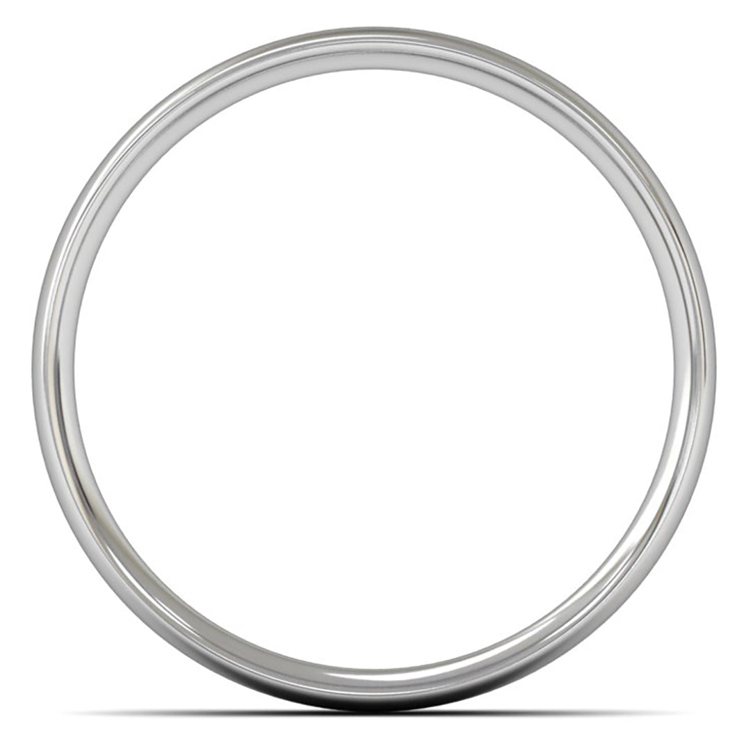 9ct White Gold 4mm Light Weight Traditional Court Wedding Ring