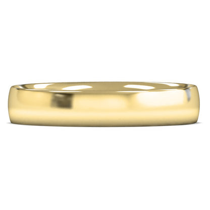 9ct Yellow Gold 4mm Light Weight Traditional Court Wedding Ring
