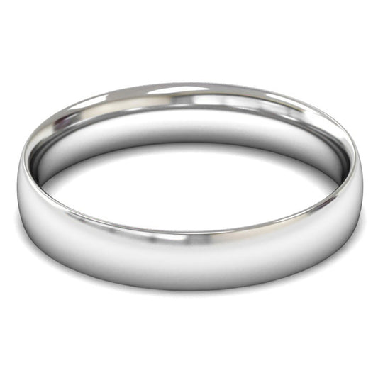 Platinum 950 4mm Light Weight Traditional Court Wedding Ring