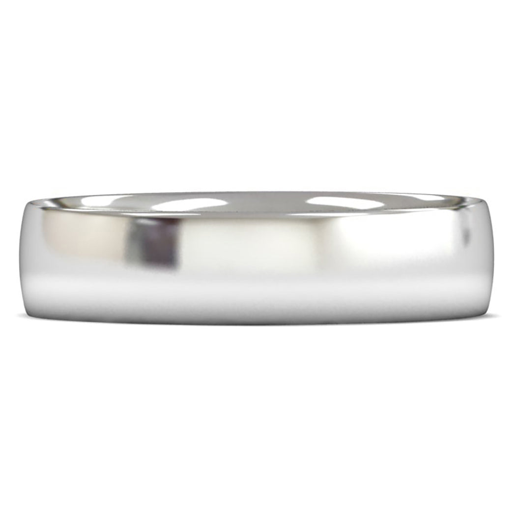 14ct White Fairtrade Gold 5mm Light Weight Traditional Court Wedding Ring