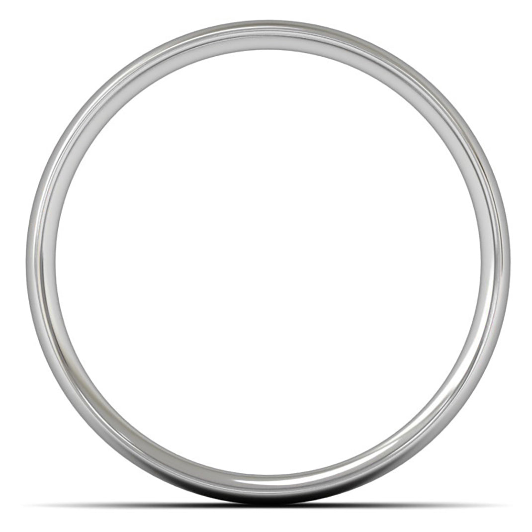 14ct White Fairtrade Gold 5mm Light Weight Traditional Court Wedding Ring