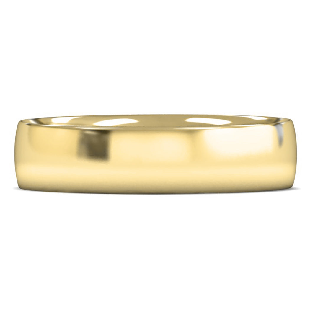 14ct Yellow Gold 5mm Light Weight Traditional Court Wedding Ring