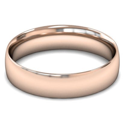 18ct Rose Fairtrade Gold 5mm Light Weight Traditional Court Wedding Ring