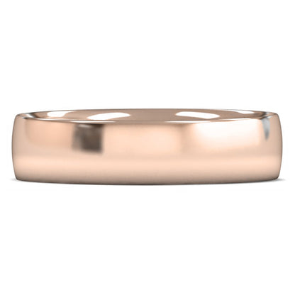 9ct Rose Fairtrade Gold 5mm Light Weight Traditional Court Wedding Ring