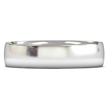 9ct White Fairtrade Gold 5mm Light Weight Traditional Court Wedding Ring