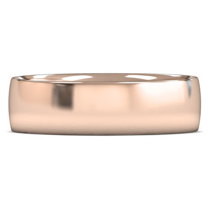 14ct Rose Gold 6mm Light Weight Traditional Court Wedding Ring
