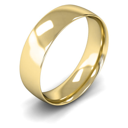 18ct Yellow Gold 6mm Light Weight Traditional Court Wedding Ring