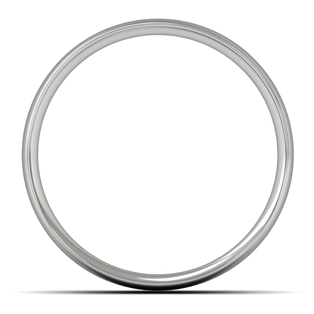 9ct White Gold 6mm Light Weight Traditional Court Wedding Ring