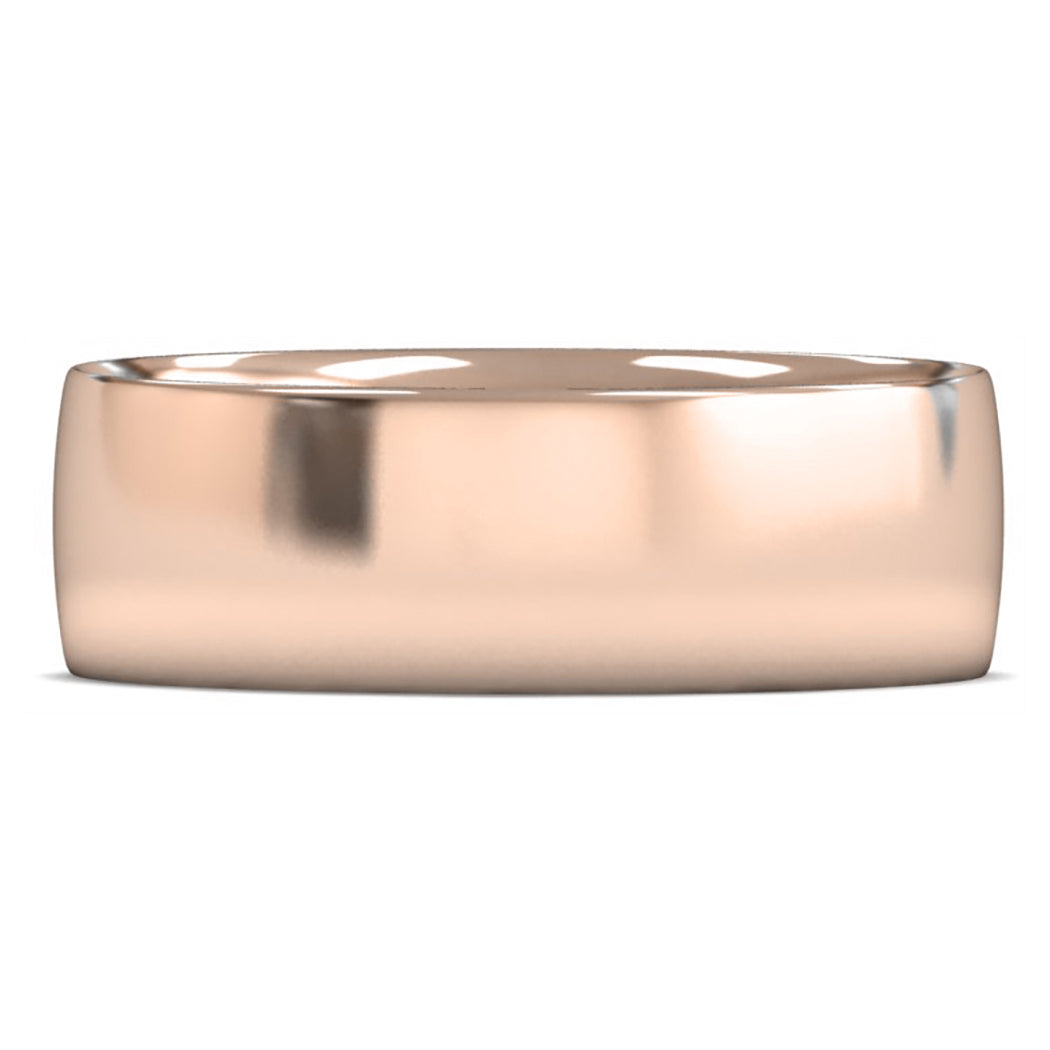 14ct Rose Gold 7mm Light Weight Traditional Court Wedding Ring