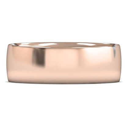 14ct Rose Gold 7mm Light Weight Traditional Court Wedding Ring