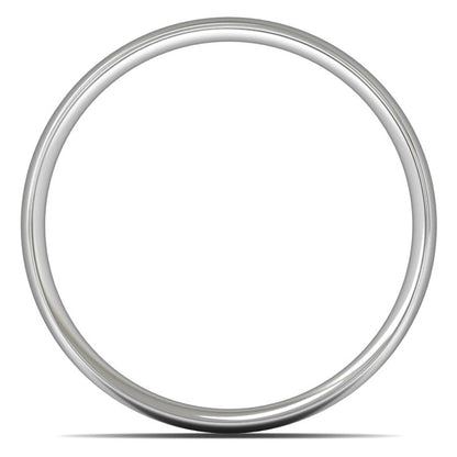 14ct White Fairtrade Gold 7mm Light Weight Traditional Court Wedding Ring