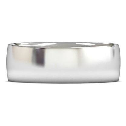 18ct White Gold 7mm Light Weight Traditional Court Wedding Ring
