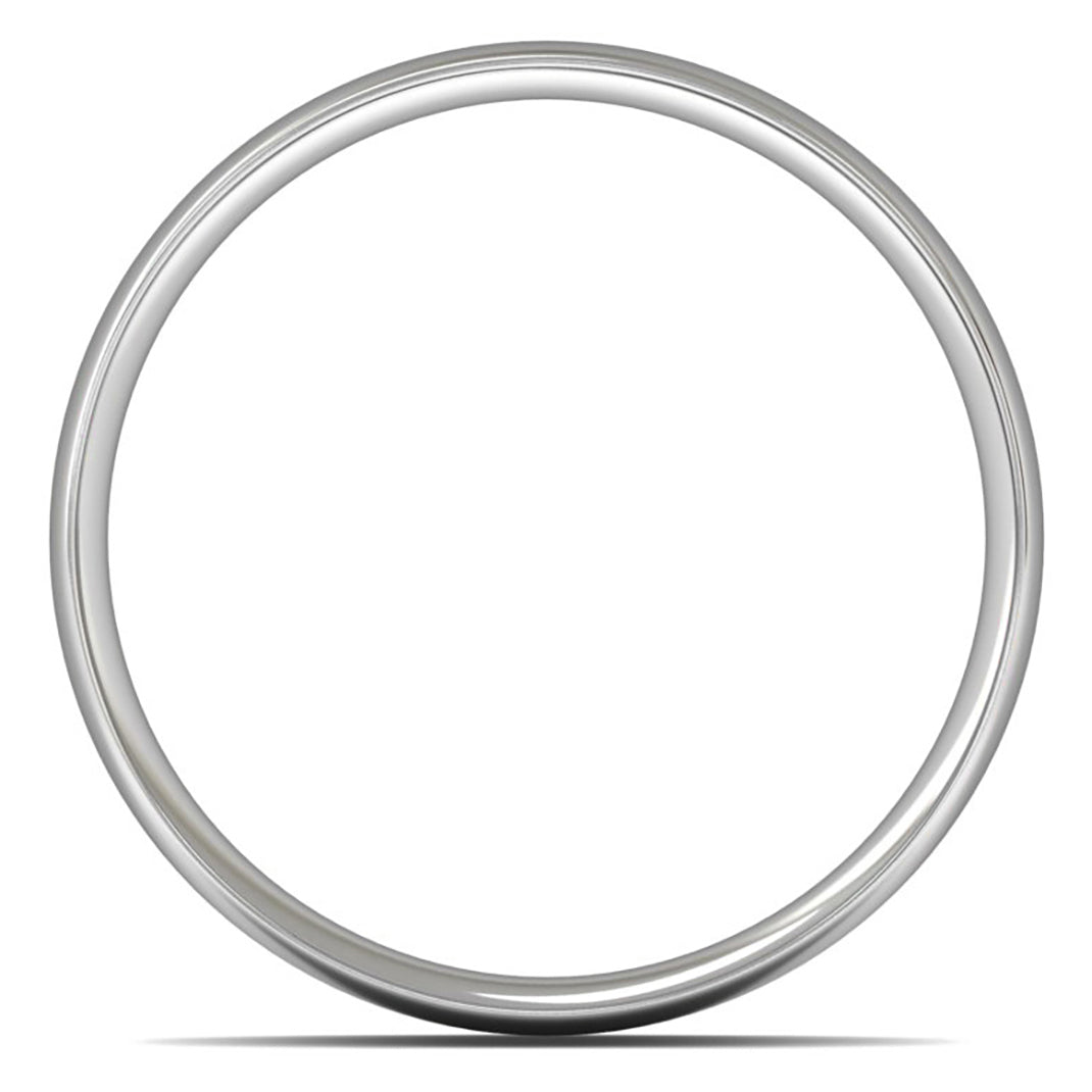 18ct White Fairtrade Gold 7mm Light Weight Traditional Court Wedding Ring